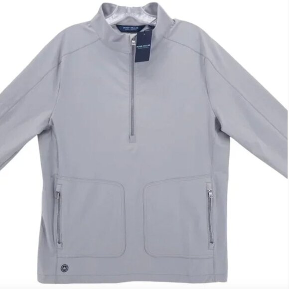 NWT PETER MILLAR Crown Crafted Quest Half Zip Jacket Windbreaker Gale Gray XL - Picture 5 of 6